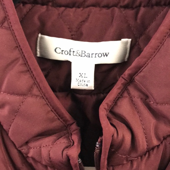 Croft Barrow Quilted Puffer Vest Size XL Burgundy - Picture 2 of 5
